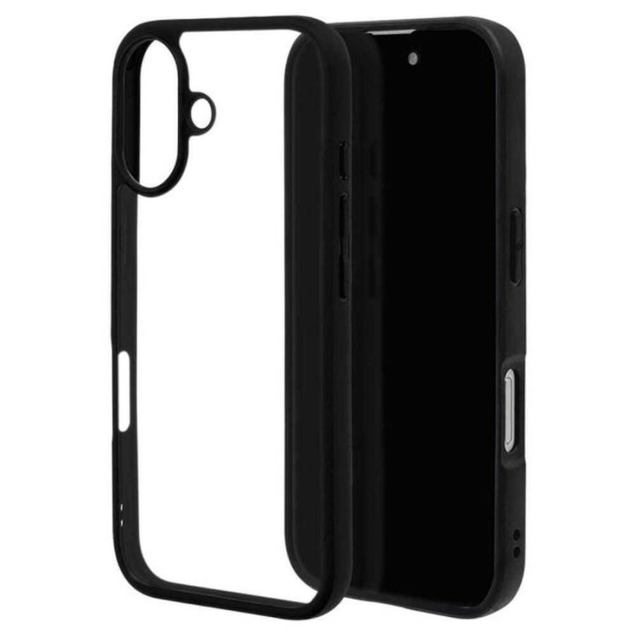 ラスタバナナ iPhone 16用RHINOX ハイブリッドケース TPU×アクリル ブラック×クリア 8116IP461HABK