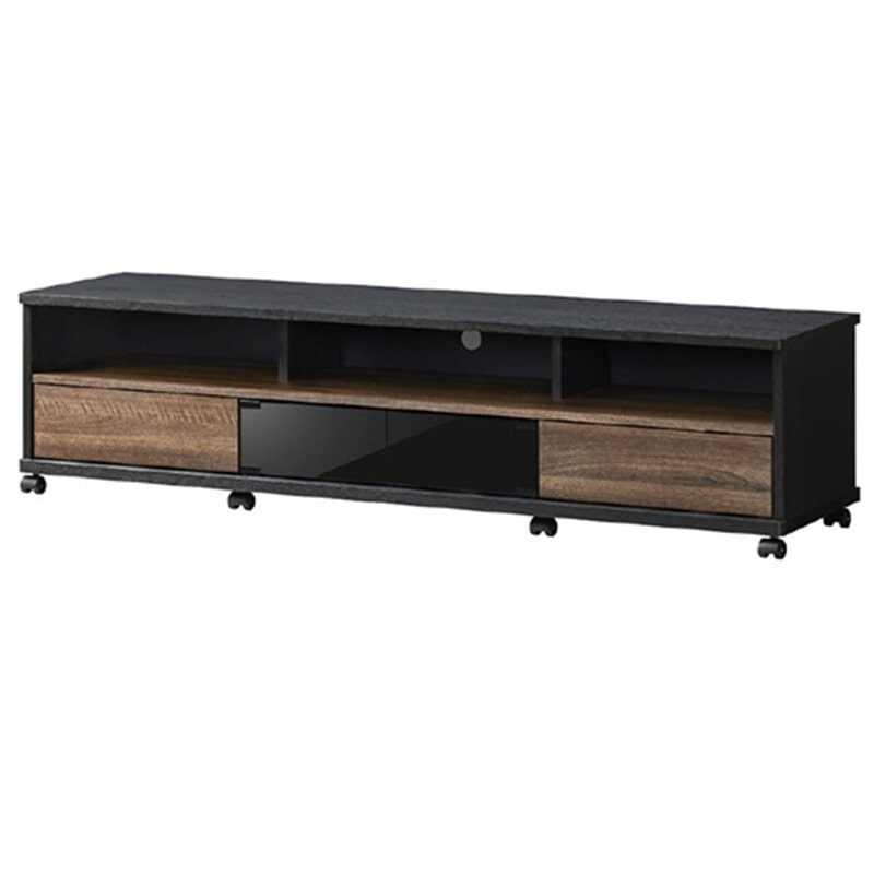 朝日木材 ～65V型対応 ローボード AS-ESTシリーズ 黒木目×ウォールナット木目 AS-EST1500