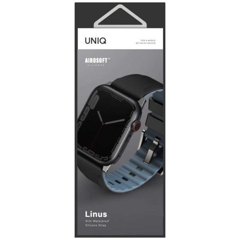ユニーク UNIQ Apple Watch用バンド LINUS AiroSoftシリコンバンド 42/44/45/46mm用 ブラック UNIQ-45MM-LINUSBLK