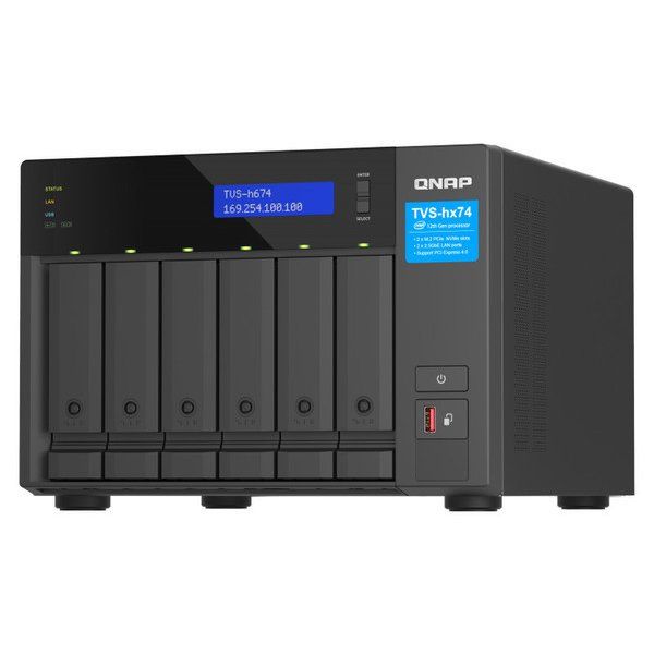 キューナップ QNAP NASキット タワー型 6ベイ Intel Core i3-12100搭載 メモリー16GB ストレージ非搭載 TVS-h674-i3-16G