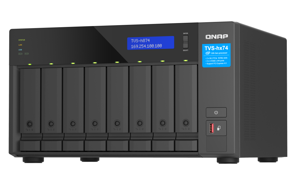 キューナップ QNAP NASキット タワー型 8ベイ Intel Core i5-12400搭載 メモリー32GB ストレージ非搭載 TVS-h874-i5-32G