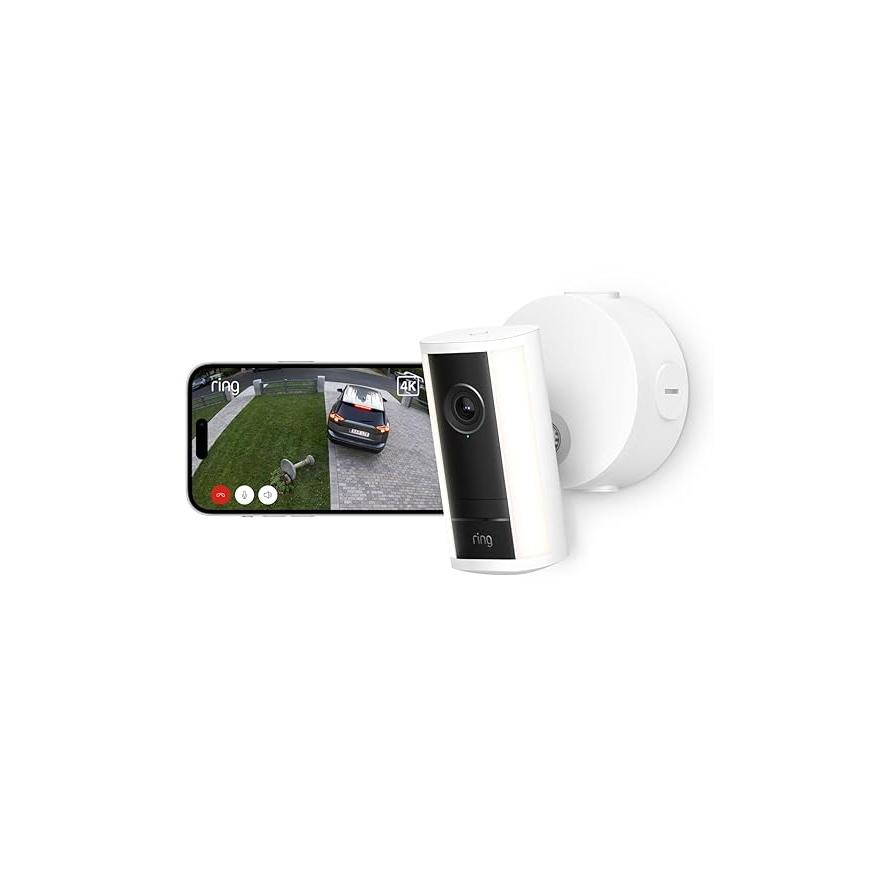アマゾン Amazon Ring センサーライト搭載屋外用防犯カメラ Spotlight Cam Pro PoEモデル ホワイト B0DZ8KZSPQ