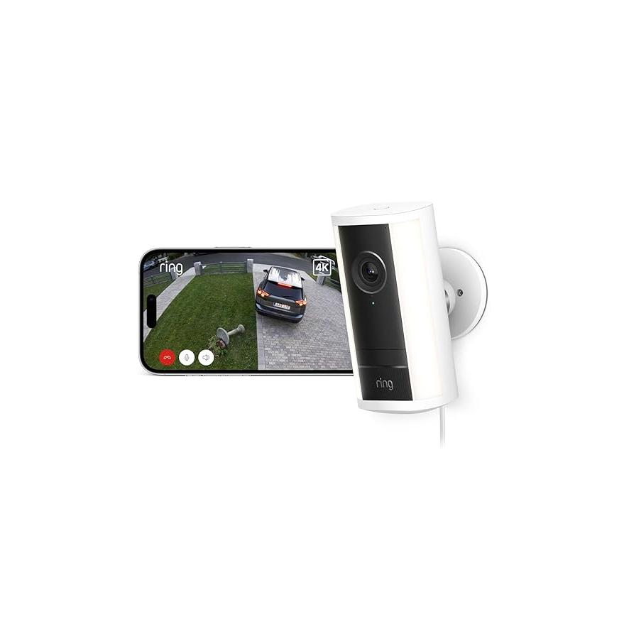 アマゾン Amazon Ring センサーライト搭載屋外用防犯カメラ Spotlight Cam Pro Plug-in 電源アダプターモデル ホワイト B0DZ92DMSJ