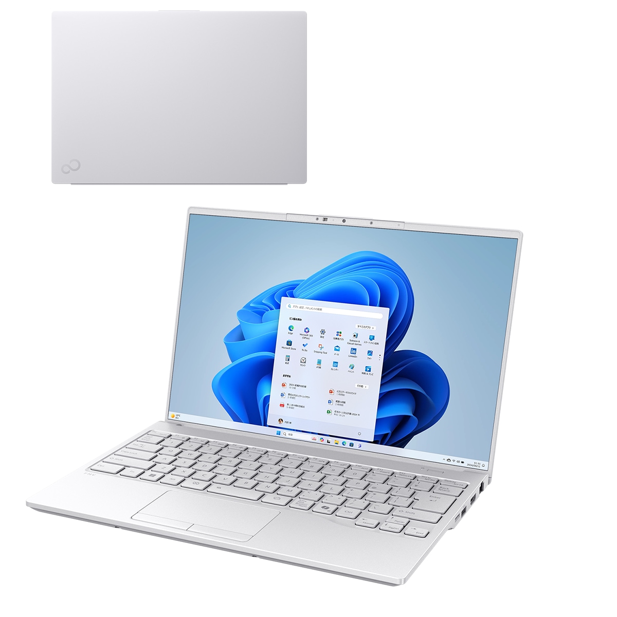 富士通 FUJITSU ノートパソコン FMV Note U U77-K3 14.0型 Core Ultra 7 155H メモリ16GB SSD512GB Officeオプション付 フロストグレー FMVU77K3HA