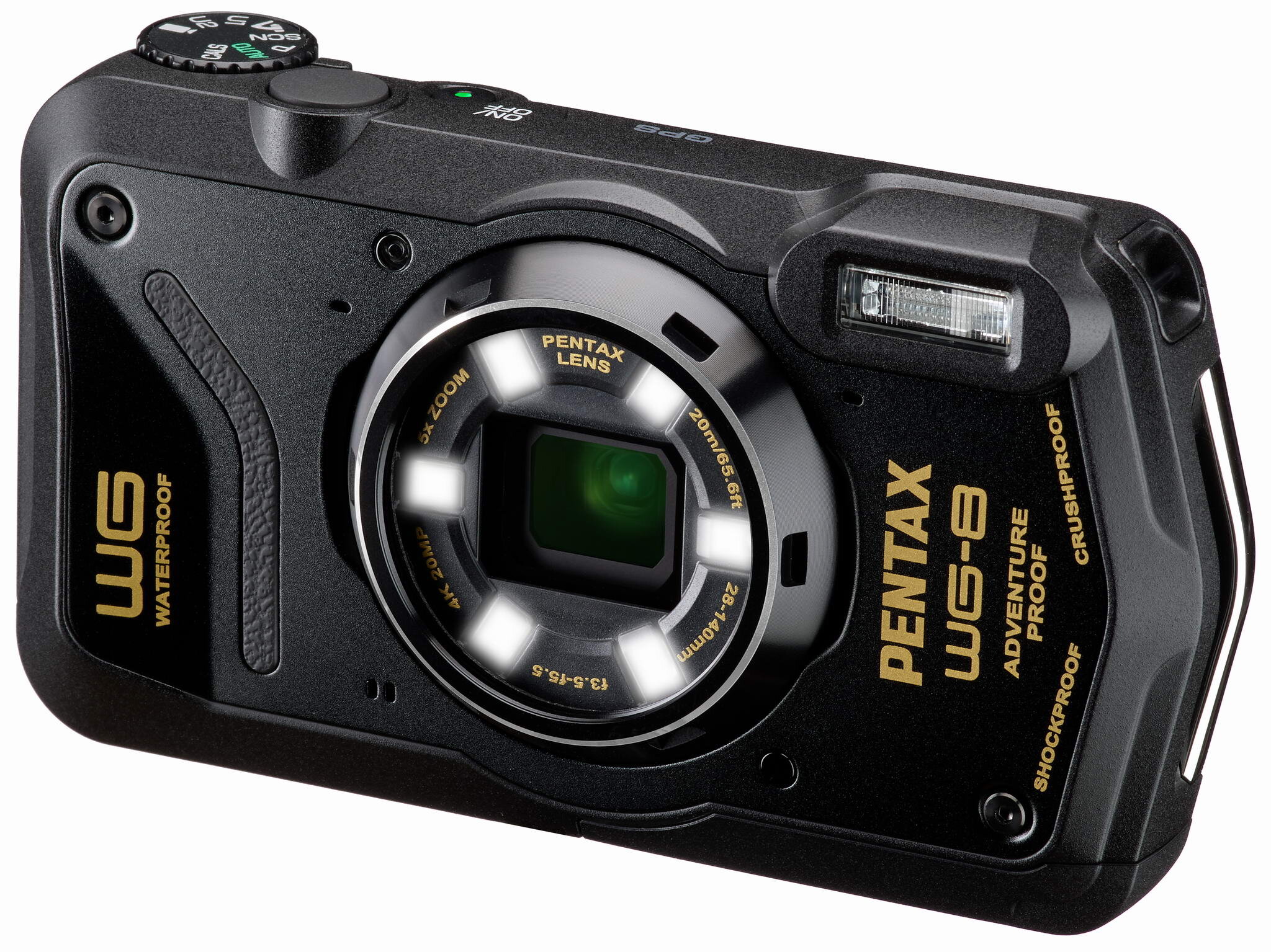 ペンタックス PENTAX 防水デジタルカメラ WG-8 20m防水 4K動画 GPS内蔵 ブラック WG-8BLACK