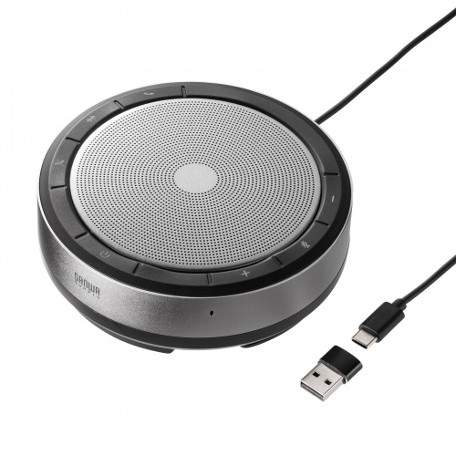 サンワサプライ SANWA SUPPLY 会議用スピーカーフォン Bluetooth/USB接続 全指向性マイク4基 充電式 MM-BTMSP6