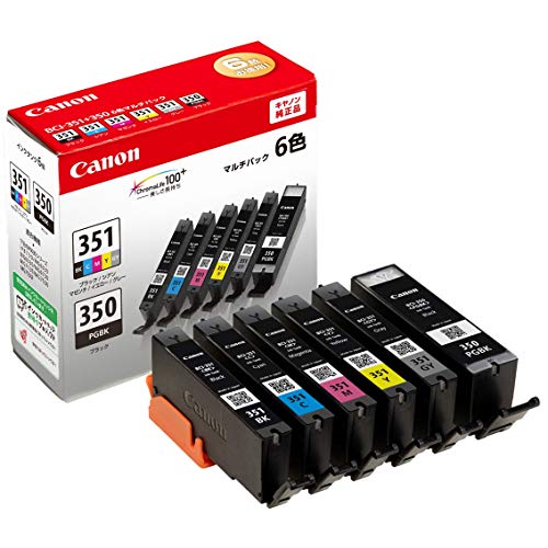 Canon 純正インクタンク 6色マルチパック 標準 BCI-351+350/6MP キヤノン(キャノン)