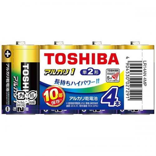東芝 TOSHIBA アルカリ乾電池 単2形 4本パック LR14AN4MP