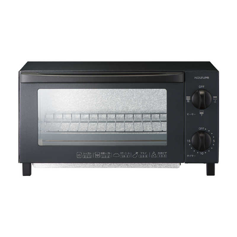 コイズミ KOIZUMI オーブントースター 2枚焼き ブラック KOS-1036/K
