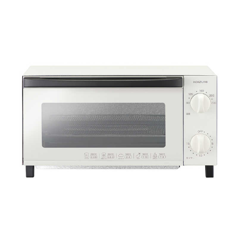 コイズミ KOIZUMI オーブントースター 2枚焼き ホワイト KOS-1035/W