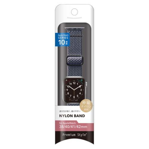 PGA Apple Watch 41mm用 ナイロンバンド ダークグレー PG-AW41NY01GY