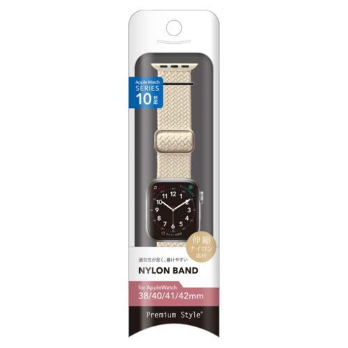 PGA Apple Watch 41mm用 ナイロンバンド ベージュ PG-AW41NY03BE