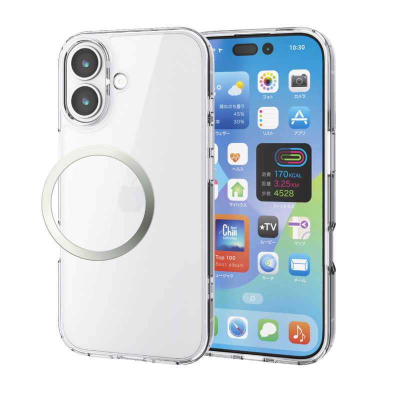 エレコム ELECOM iPhone 17ケース ハイブリッドケース メタルリング付 クリア PMA25AHVCKCR