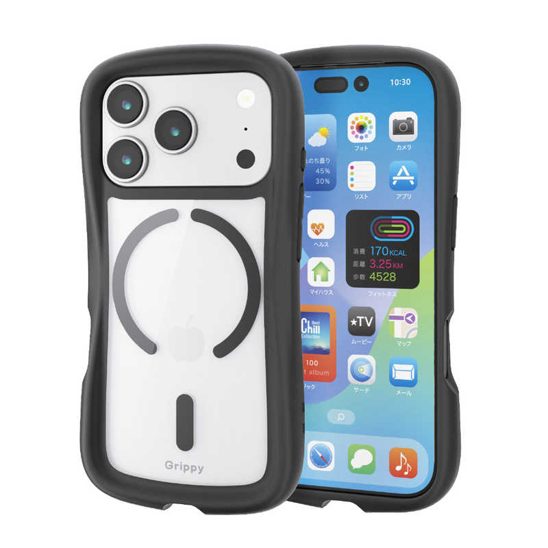 エレコム ELECOM iPhone 17 Proケース GRIP フレームカラー MAGKEEP ブラック PM-A25CGRPFMBK