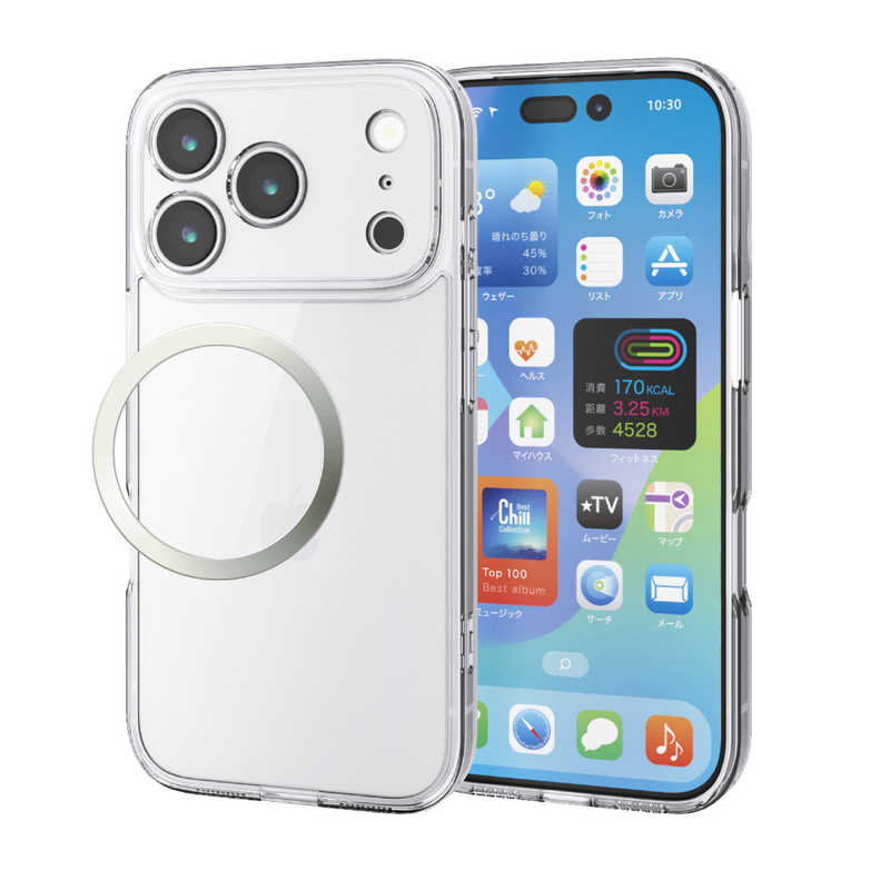 エレコム ELECOM iPhone 17 Proケース ハイブリッドケース 極限 ガラス メタルリング付 クリア PM-A25CHVCGKCR