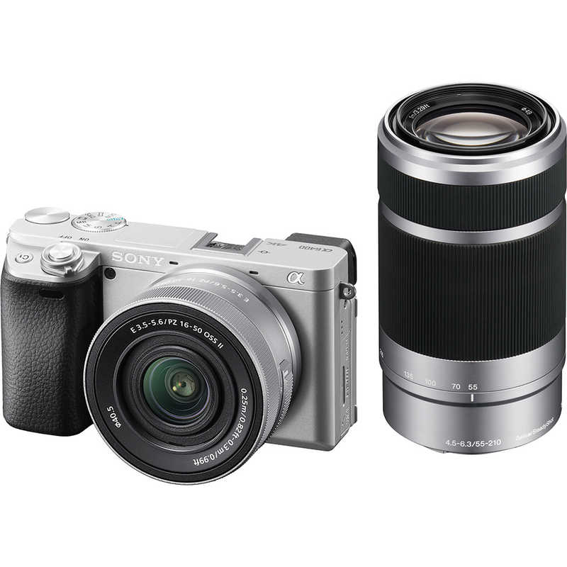 ソニー SONY ミラーレス一眼カメラ α6400 ダブルズームレンズキット シルバー ILCE-6400X-S