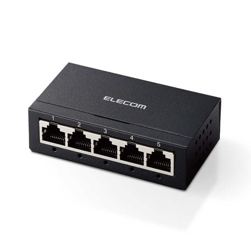 エレコム Giga対応5ポートスイッチ(金属筐体/ACアダプター) ブラック EHC-G05MA-B